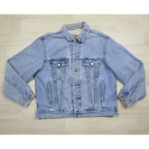 Vintage 90s Gap Denim Jean Trucker Jacket Men's (M) Thrashed Distressed Grunge